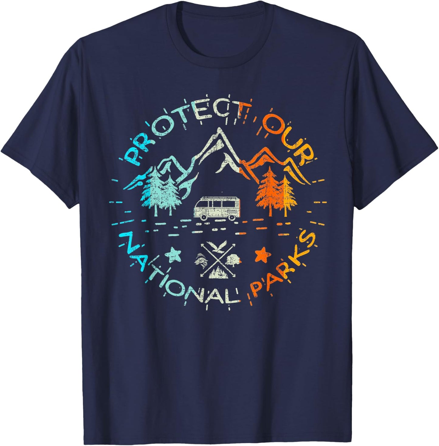 Protect Our US 59 National Parks Preserve Camping Hiking T-Shirt - T-Shirt | Navy