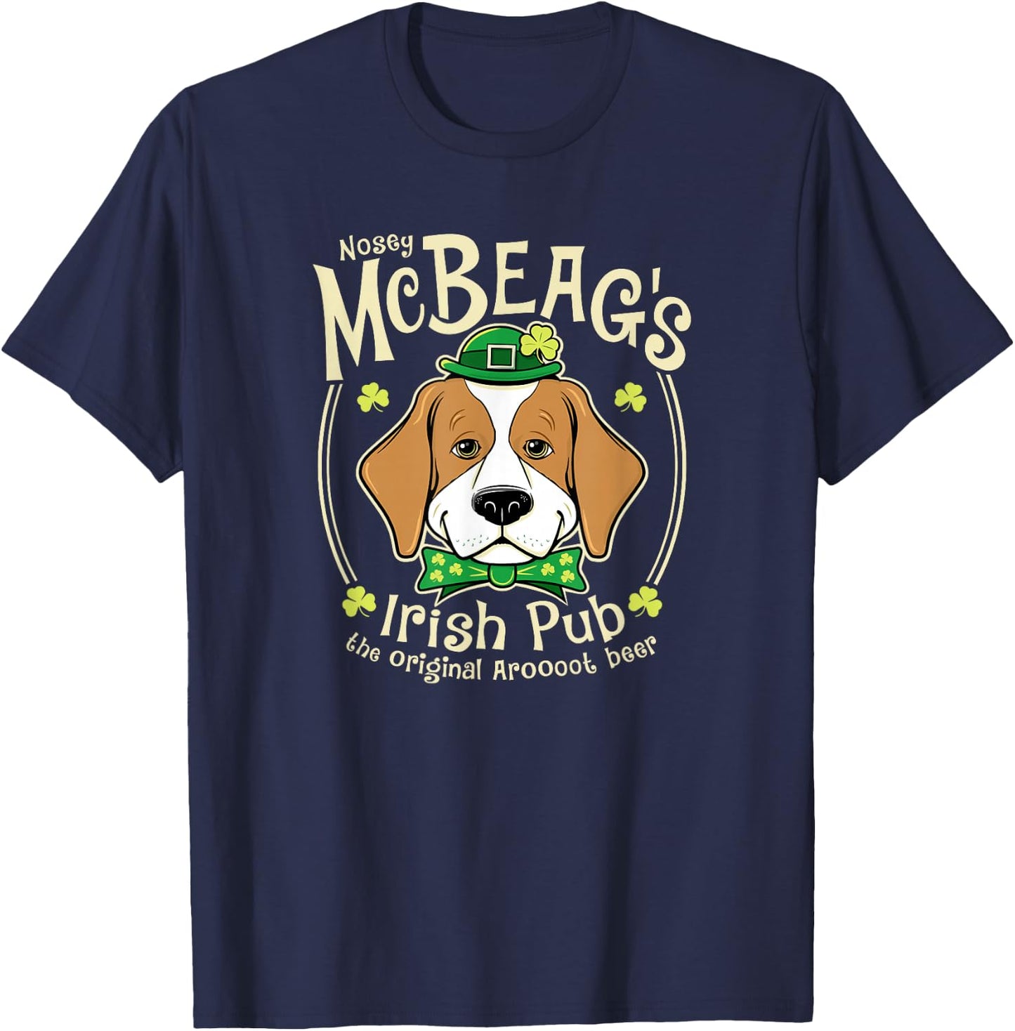 Beagle St Patrick's Day McBeag's Irish Pub T-Shirt - T-Shirt | Navy