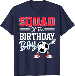 Squad Of The Birthday Boy Shirt Soccer Friends Party Family T-Shirt - T-Shirt | Navy