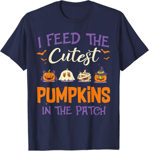 Halloween I Feed The Cutest Pumpkins In The Patch T-Shirt - T-Shirt | Navy