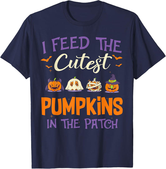 Halloween I Feed The Cutest Pumpkins In The Patch T-Shirt - T-Shirt | Navy