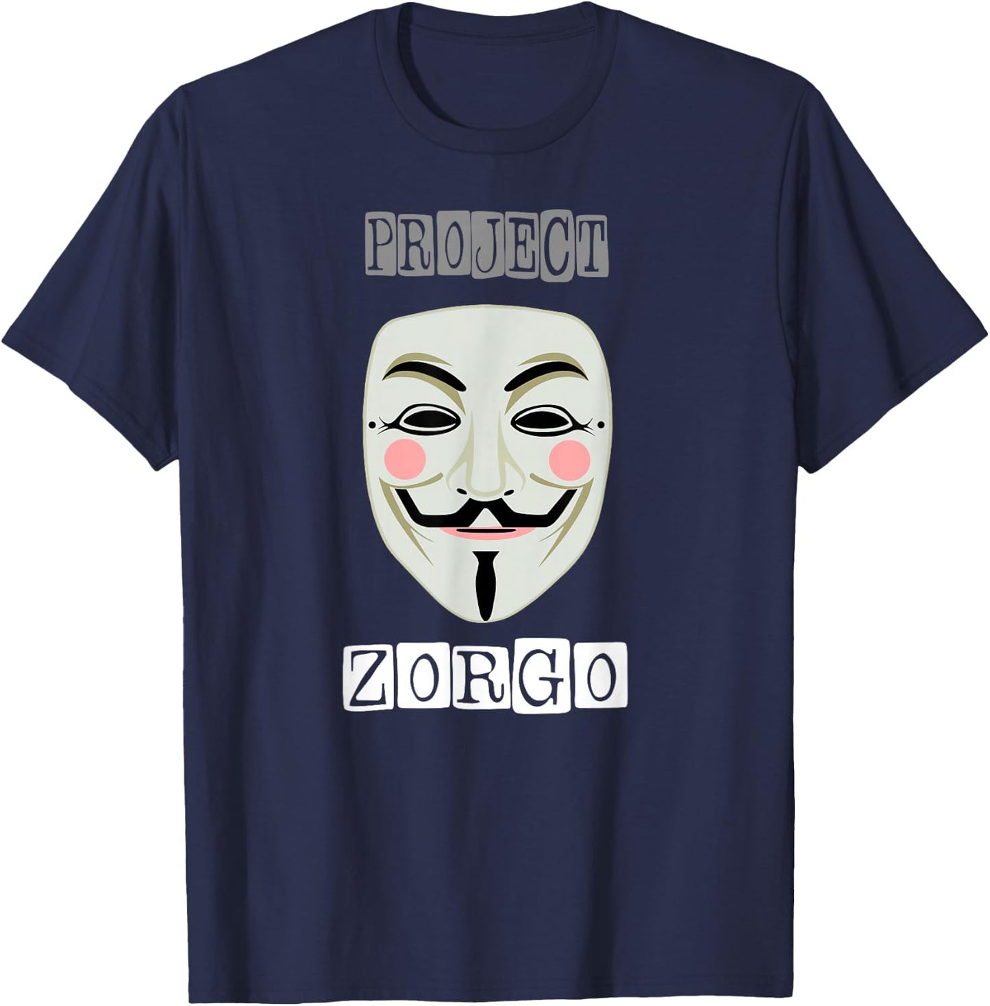 Project Zorgo Anonymous Mask Hacker T-Shirt - T-Shirt | Navy