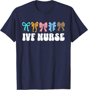 IVF Nurse In Vitro Fertilization IVF Nursing Coquette Bow T-Shirt - T-Shirt | Navy