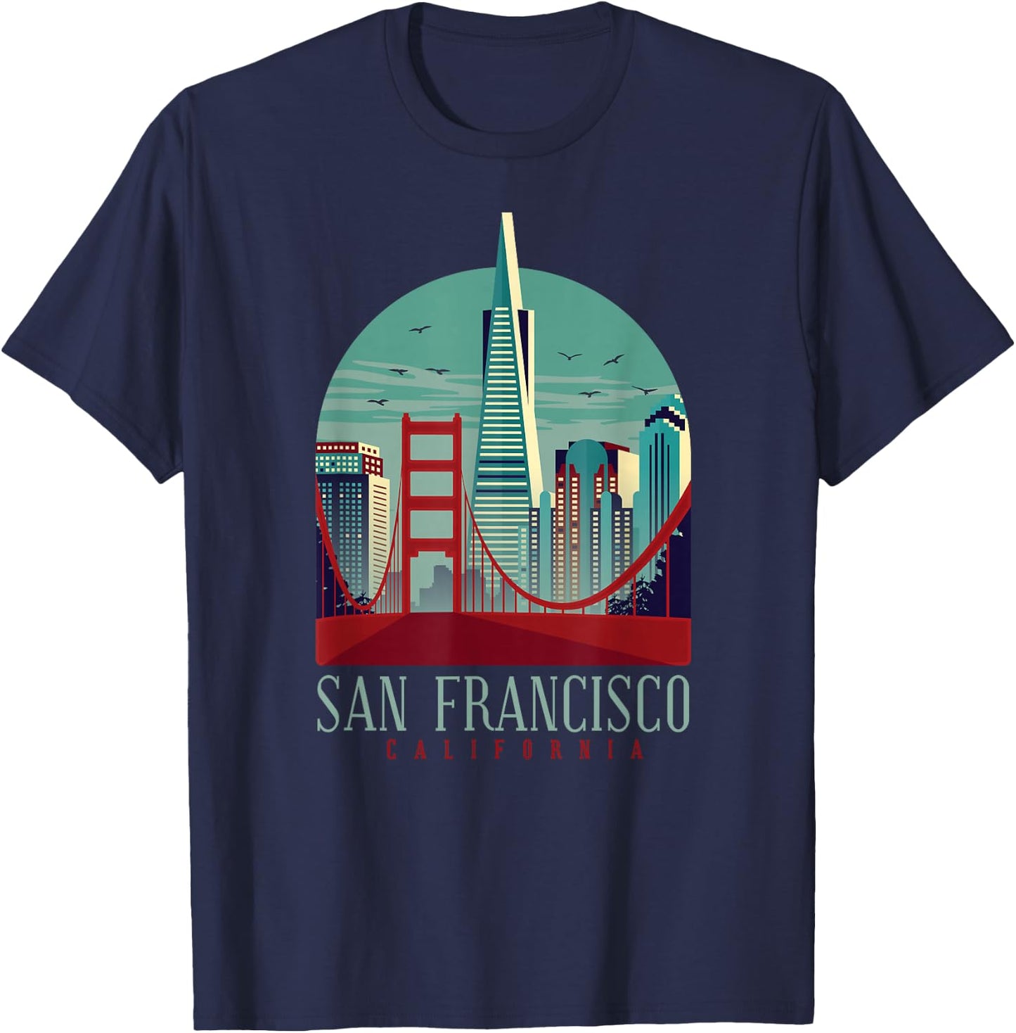 San Francisco California Golden Gate Bridge Souvenir T-Shirt - T-Shirt | Navy