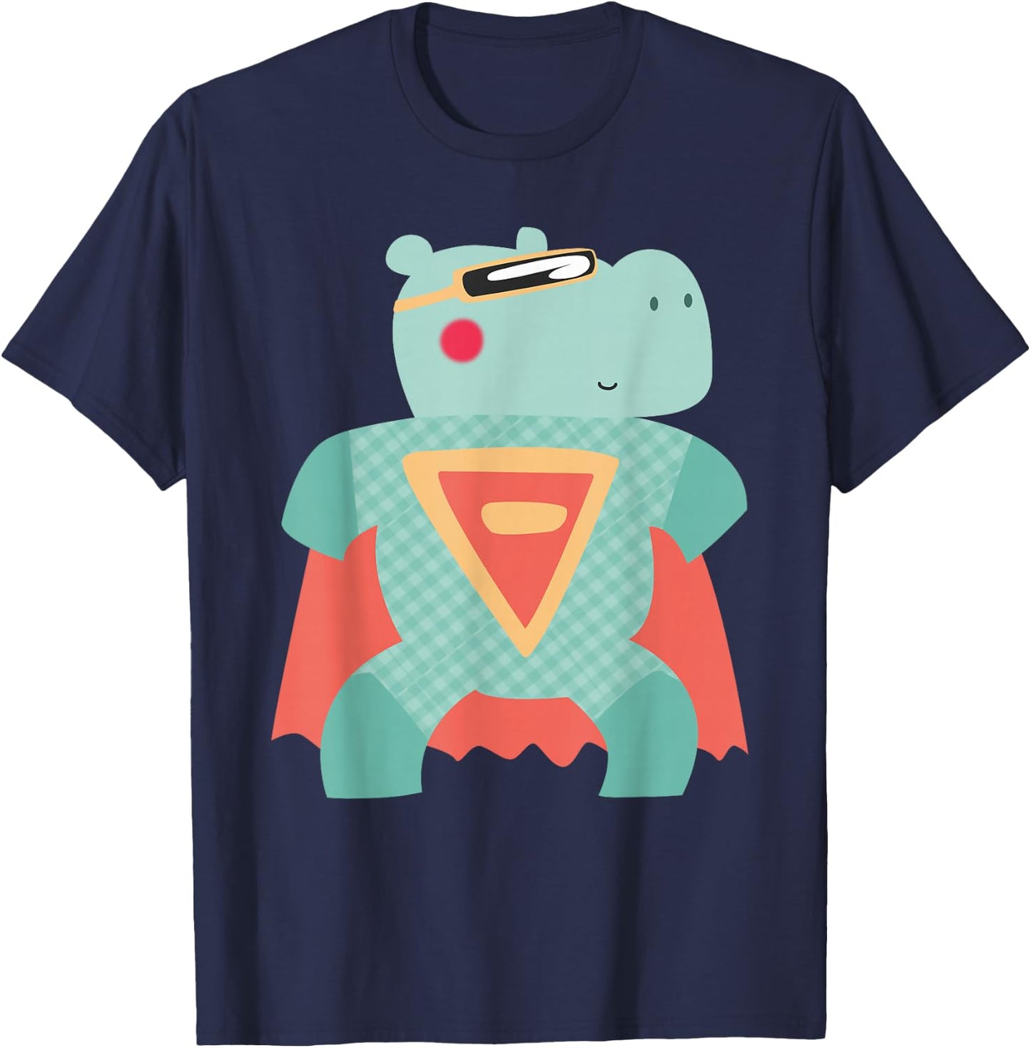 Cute Superhero Animals | Hippo Hero & Gift T-Shirt - T-Shirt | Navy