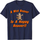 Naughty Beaver Wear: A Wet Beaver Is A Happy Beaver T-Shirt - T-Shirt | Navy