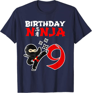 Ninja Party Favors Birthday Party for 9 Year Old Boy Ninja T-Shirt - T-Shirt | Navy
