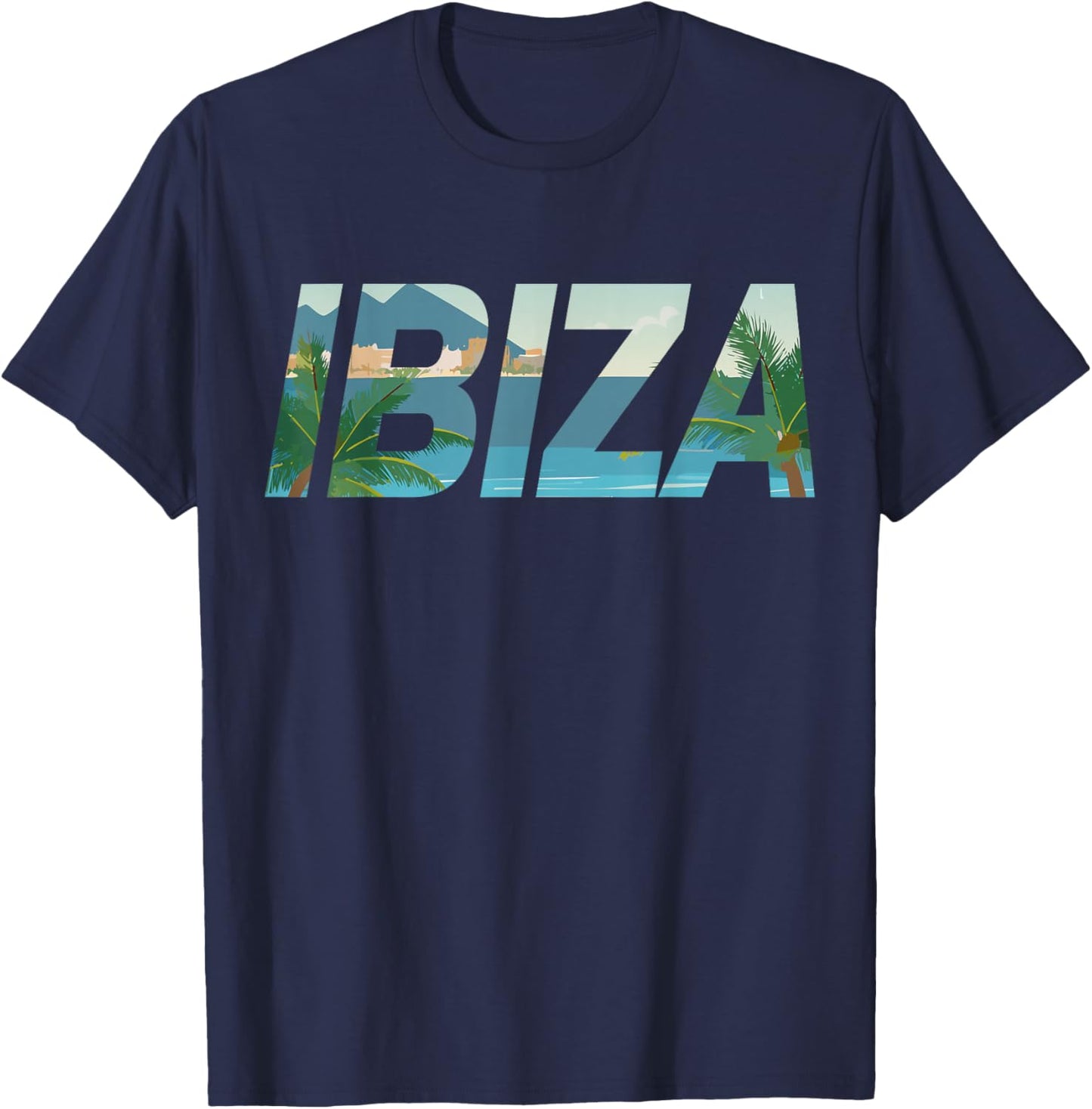 Spain Ibiza Beach Vacation Destination Travel T-Shirt - T-Shirt | Navy