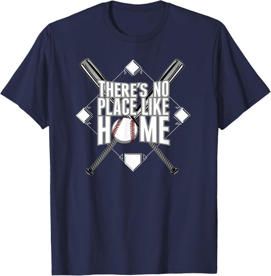 There's No Place Like Home Baseball MOM DAD YOUTH T-Shirt - T-Shirt | Navy