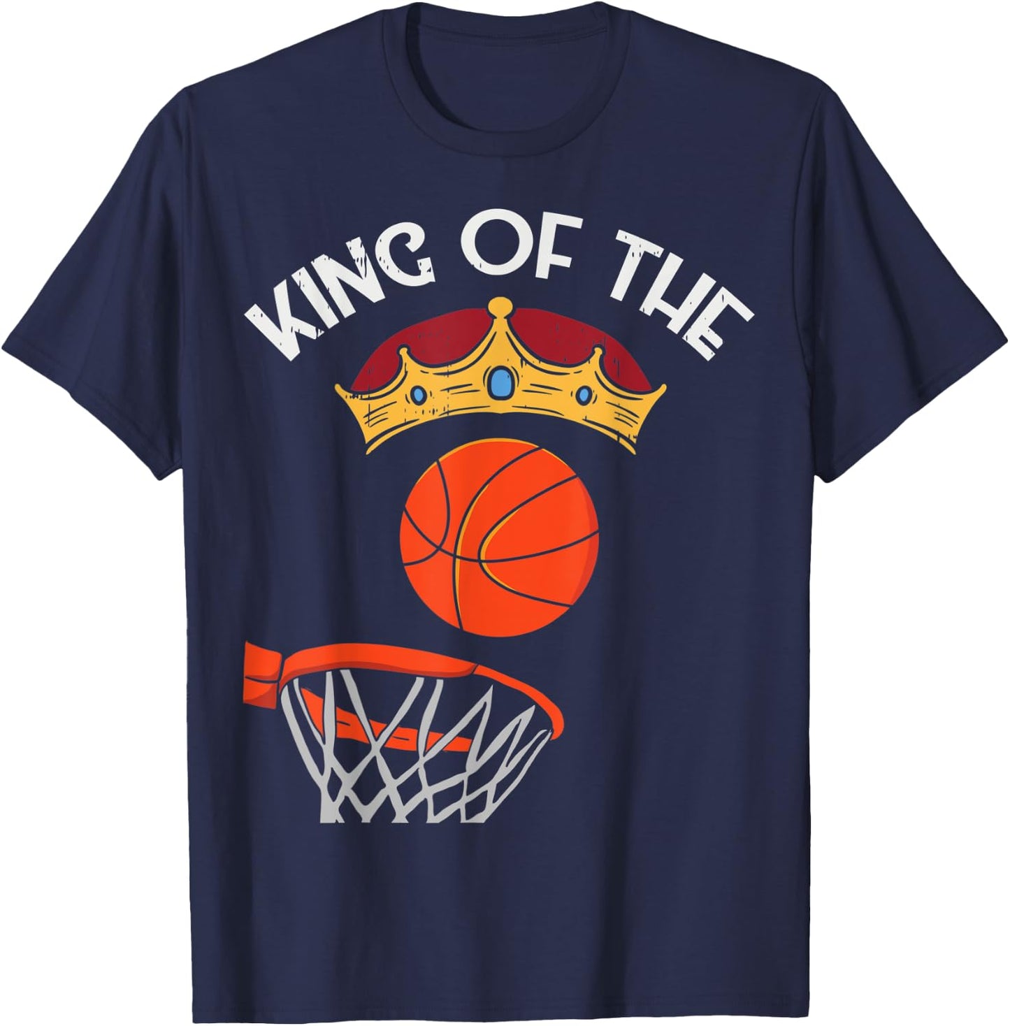 The Bucket King Funny Basketball Shirt T-Shirt - T-Shirt | Navy
