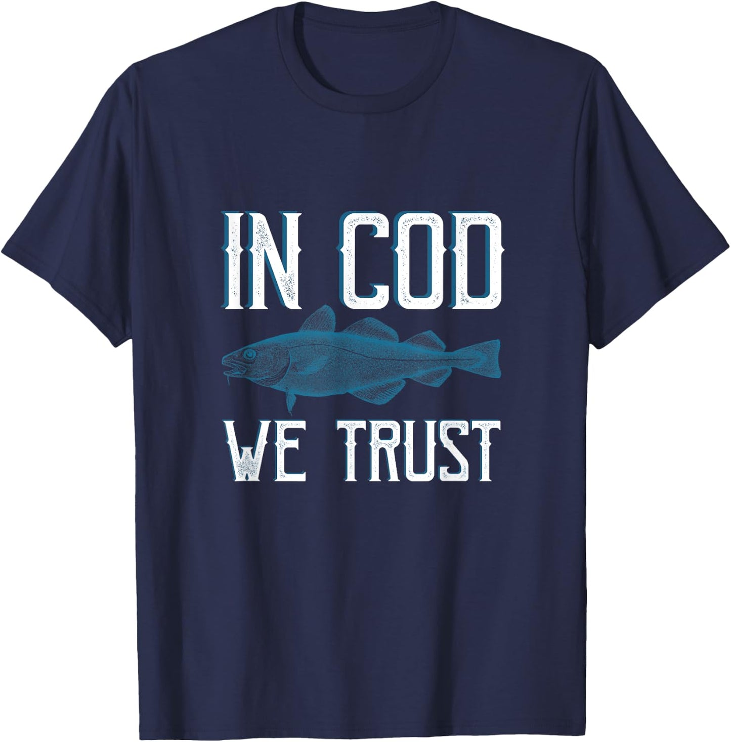 In COD We Trust Funny Fishing Men Portuguese Pride T-Shirt - T-Shirt | Navy