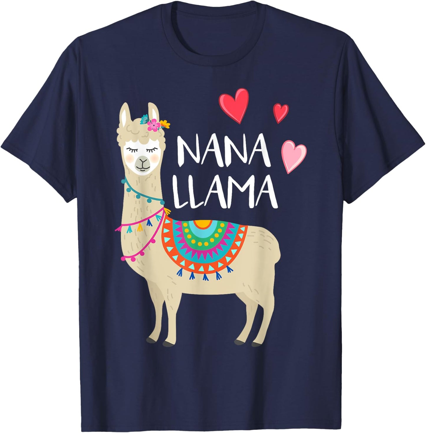 Nana Llama Cute Love Llamas & Alpacas Gift T-Shirt - T-Shirt | Navy