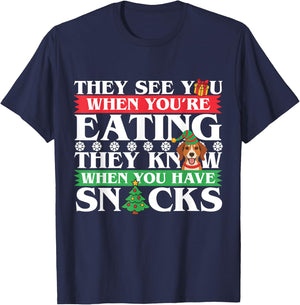 Beagle Christmas Shirt - Beagle Lover and Gifts T-Shirt - T-Shirt | Navy
