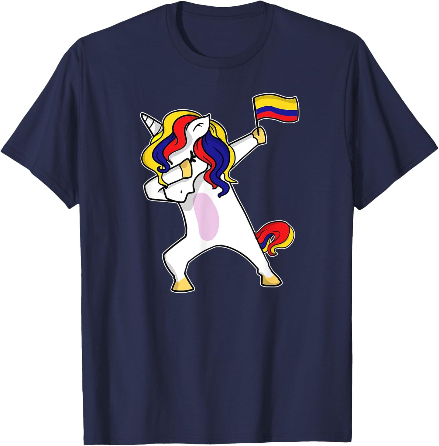 Soccer Unicorn Colombia Jersey Design Colombian Football T-Shirt - T-Shirt | Navy