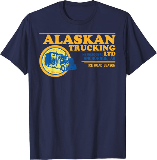 Alaskan Trucking Legendary USA Truck Driver Ice Road Men Dad T-Shirt - T-Shirt | Navy