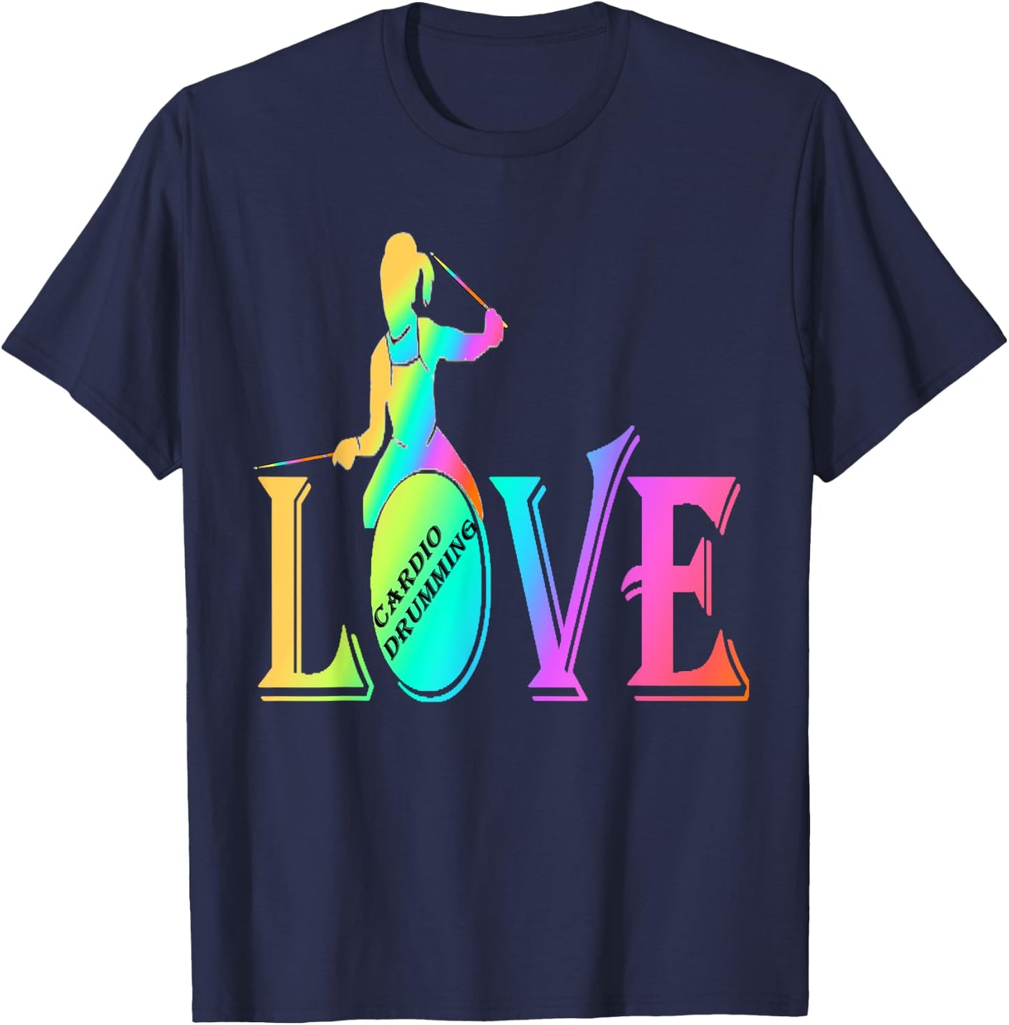 Cardio and gym colored shirt love cardio drumming T-Shirt - T-Shirt | Navy