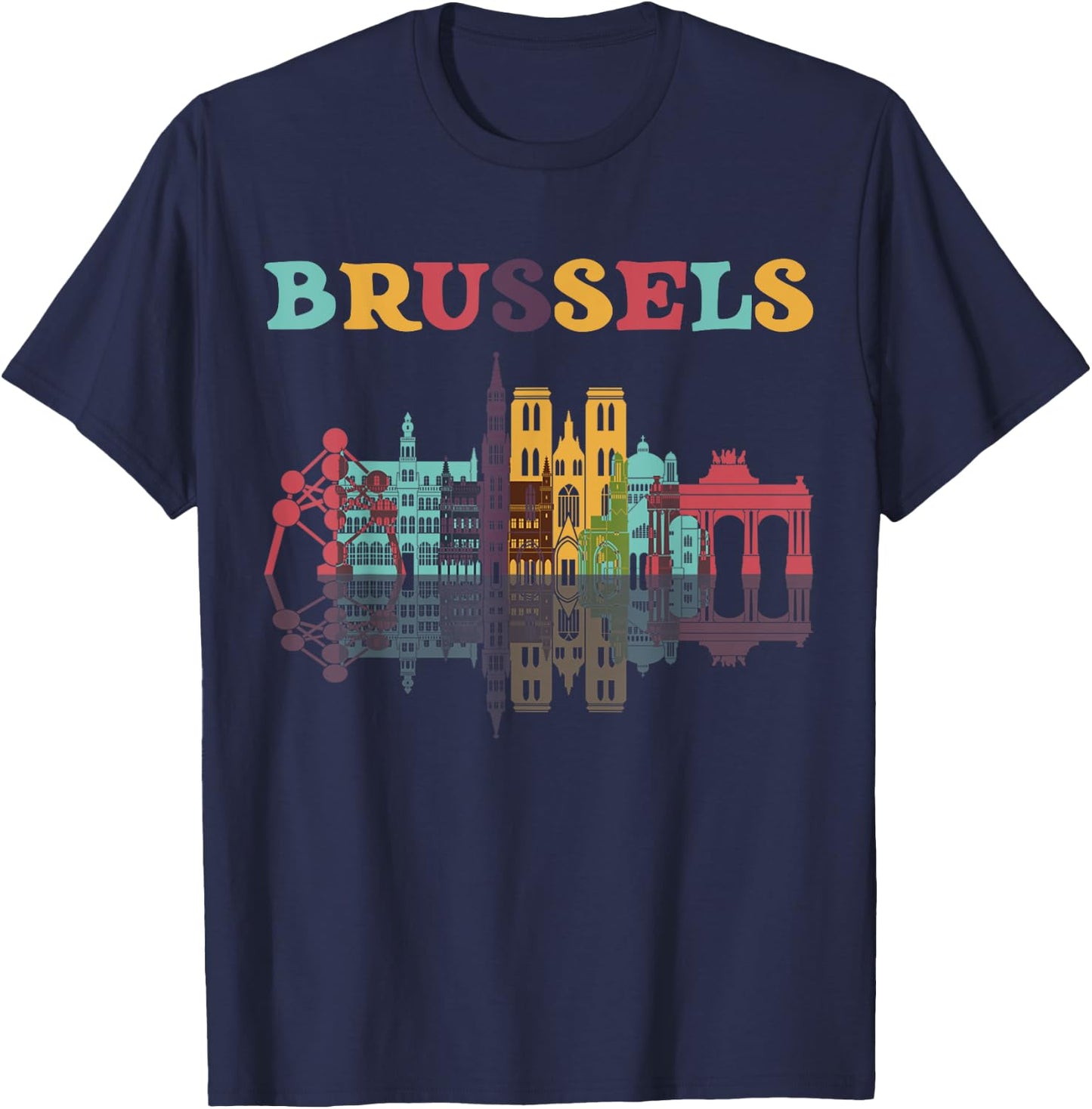 Belgium Brussels Travel Family Vacation Europian Trip Shirt T-Shirt - T-Shirt | Navy