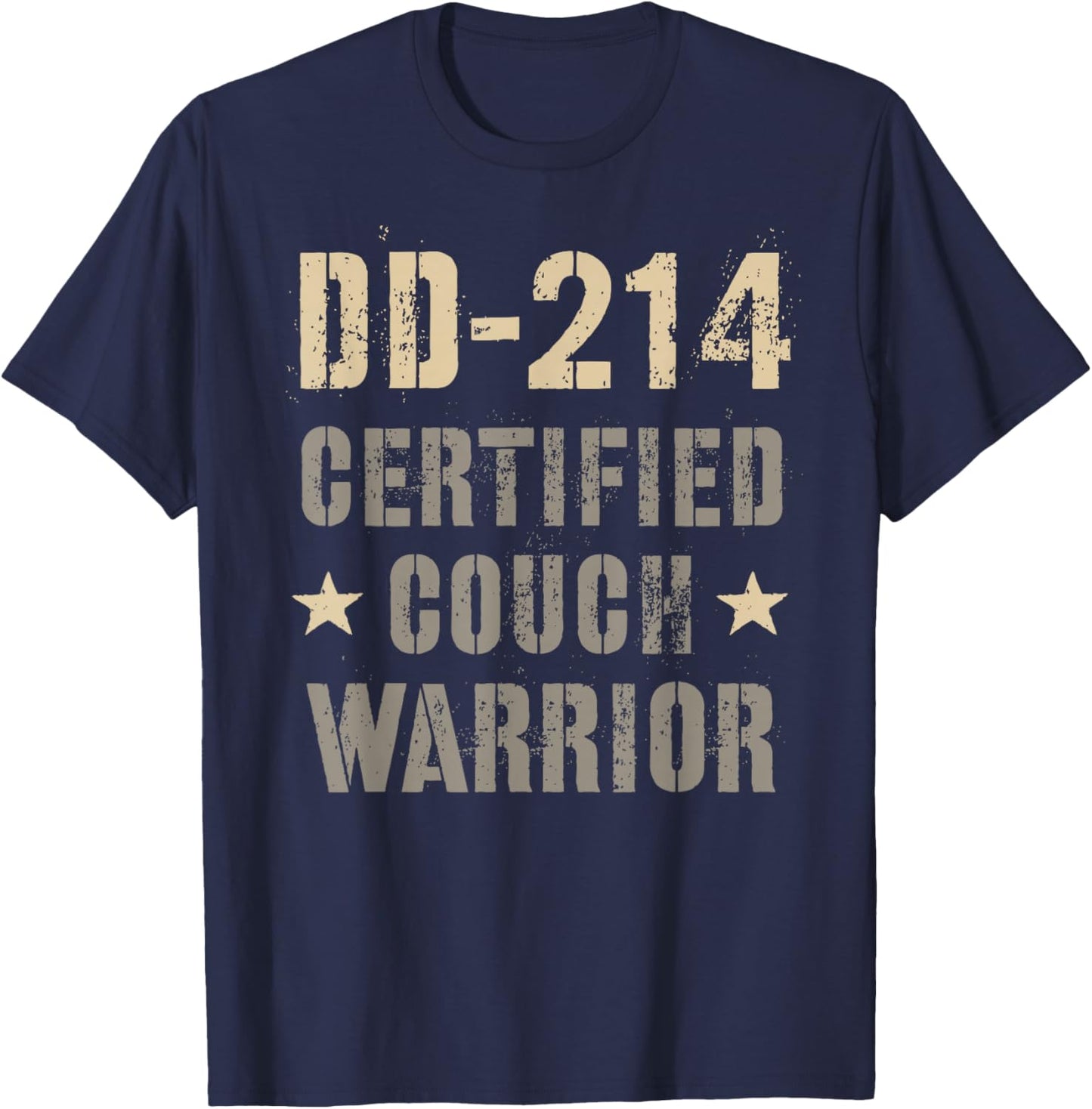 Funny DD-214 COUCH WARRIOR Alumni Proud Officer Military Gag T-Shirt - T-Shirt | Navy