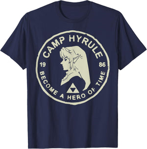 Legend of Zelda Link Camp Hyrule 1986 Craft Graphic T-Shirt - T-Shirt | Navy