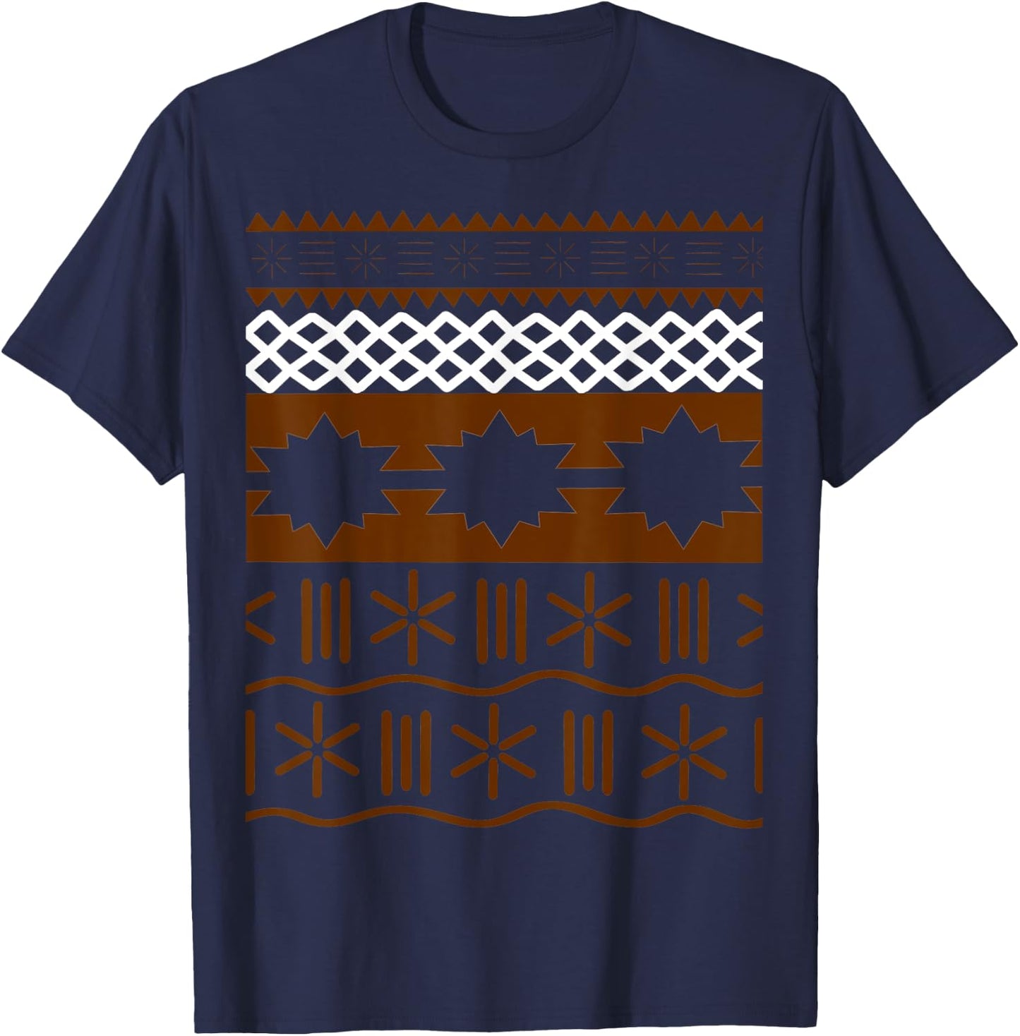 Hawaiian/Polynesian Patterned T-Shirt - T-Shirt | Navy