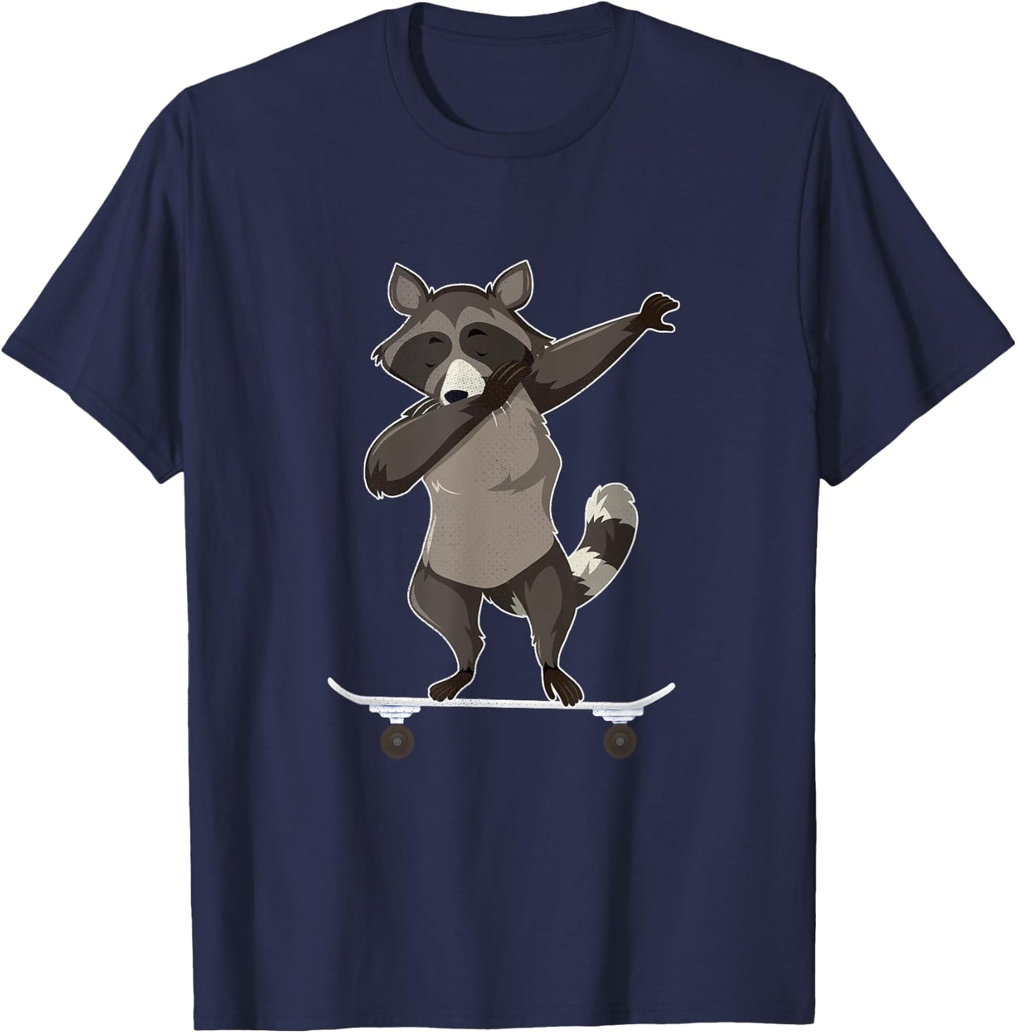 Skateboarding Raccoon on Skateboard Gift Skater T-Shirt - T-Shirt | Navy