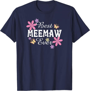 Best Meemaw Ever Cute Grandma T-Shirt - T-Shirt | Navy