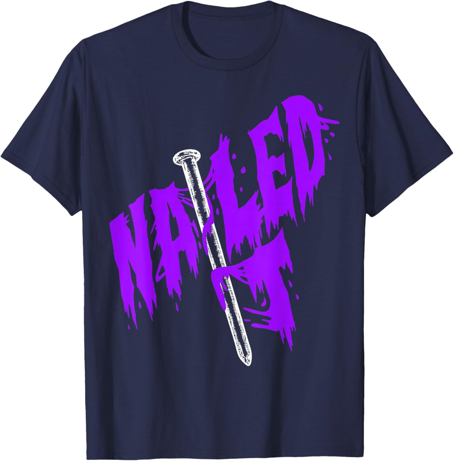 Purple Nailed IT Purple Graphic T-Shirt - T-Shirt | Navy