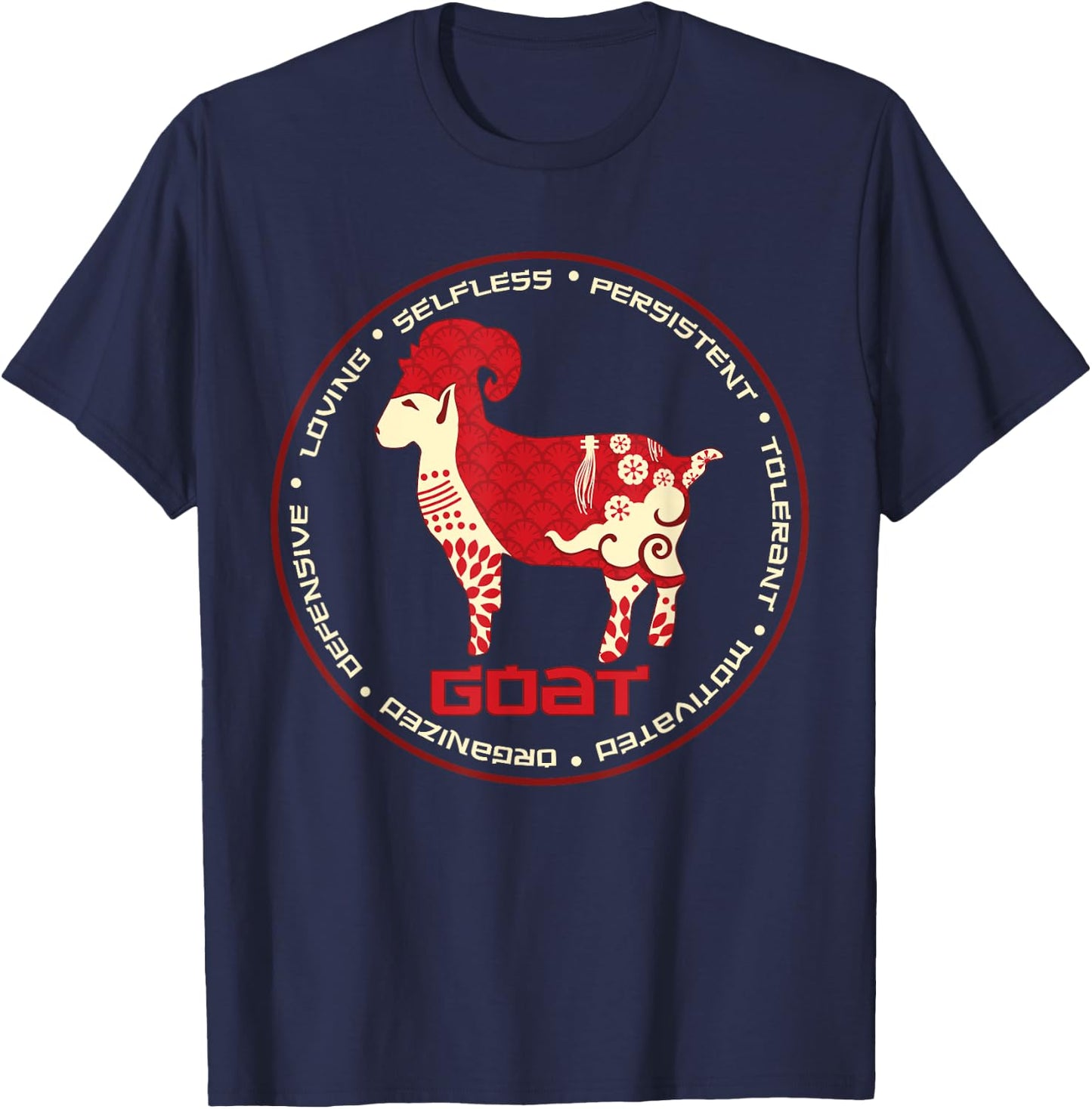 Chinese Zodiac Year of the Goat Astrology Horoscope Zodiac T-Shirt - T-Shirt | Navy