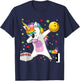 Dabbing Unicorn Bowling Funny Bowling Boy Girl T-Shirt - T-Shirt | Navy