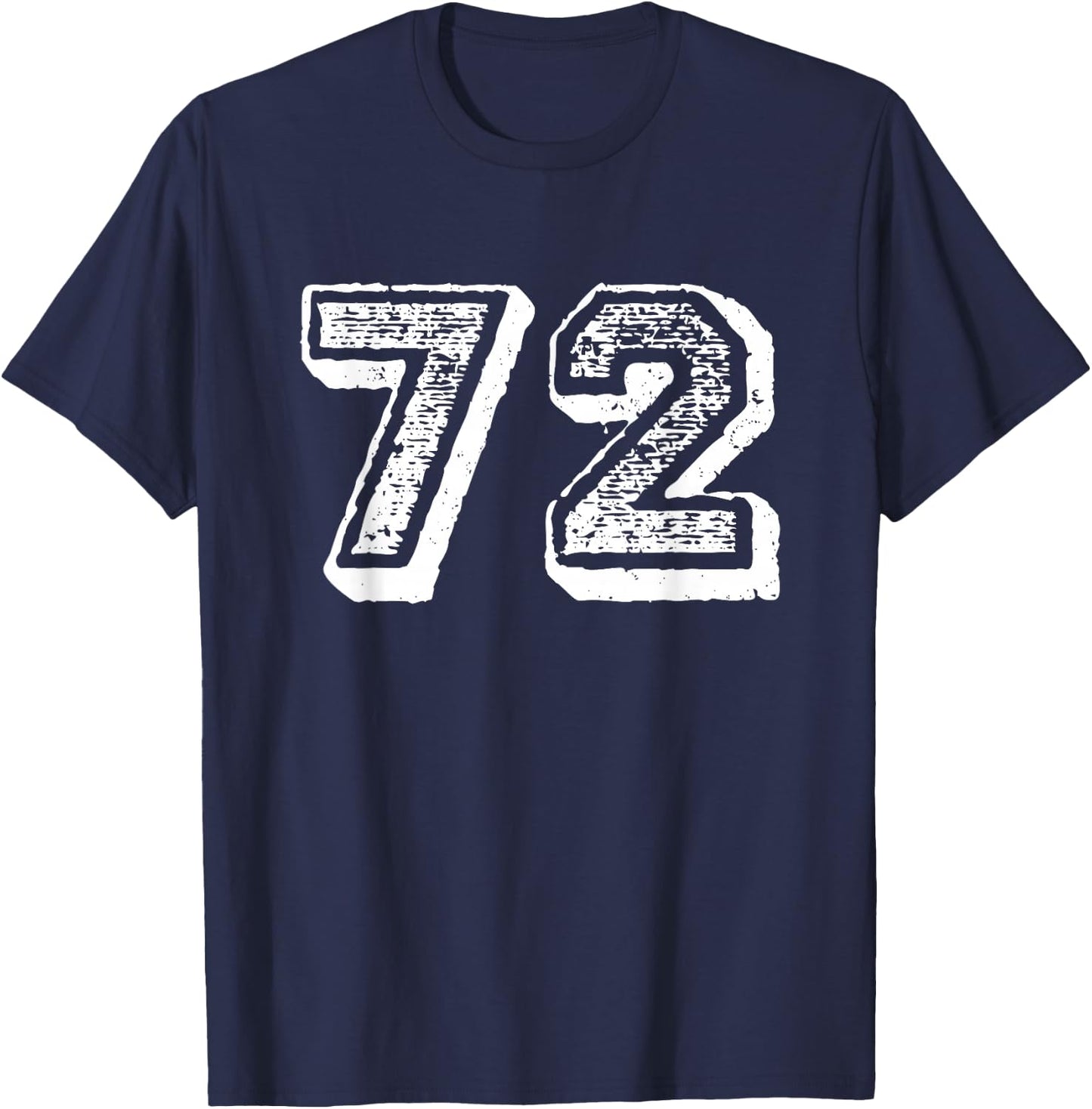 Number 72 Sports Jersey Player #72 Fan Front Print Vintage T-Shirt - T-Shirt | Navy