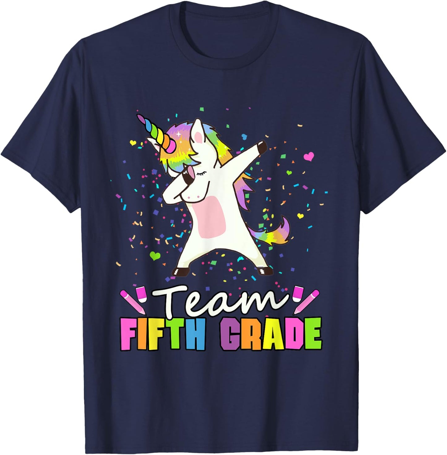 Unicorn Team 5th Grade - Fifth Grade Squad T-Shirt - T-Shirt | Navy