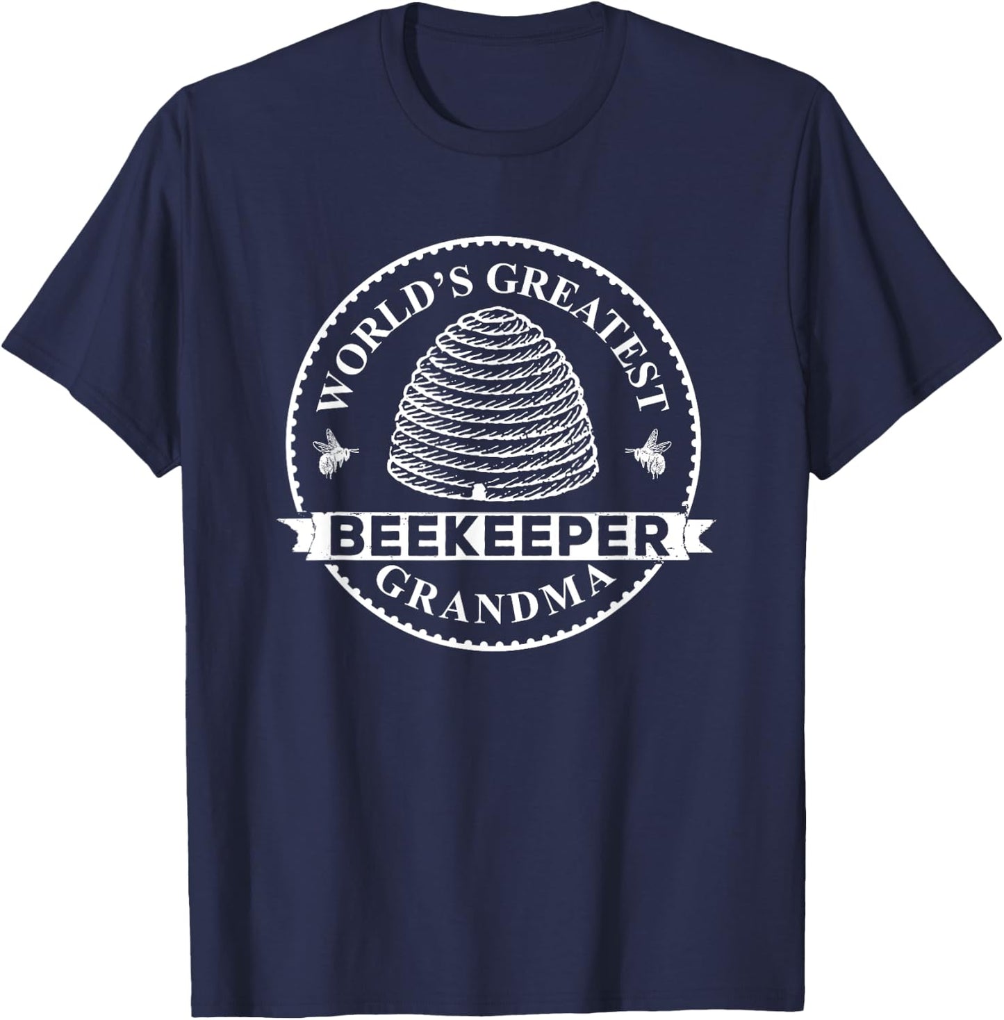 World's Greatest BEEKEEPER Grandma Gift Beekeeping T-Shirt - T-Shirt | Navy