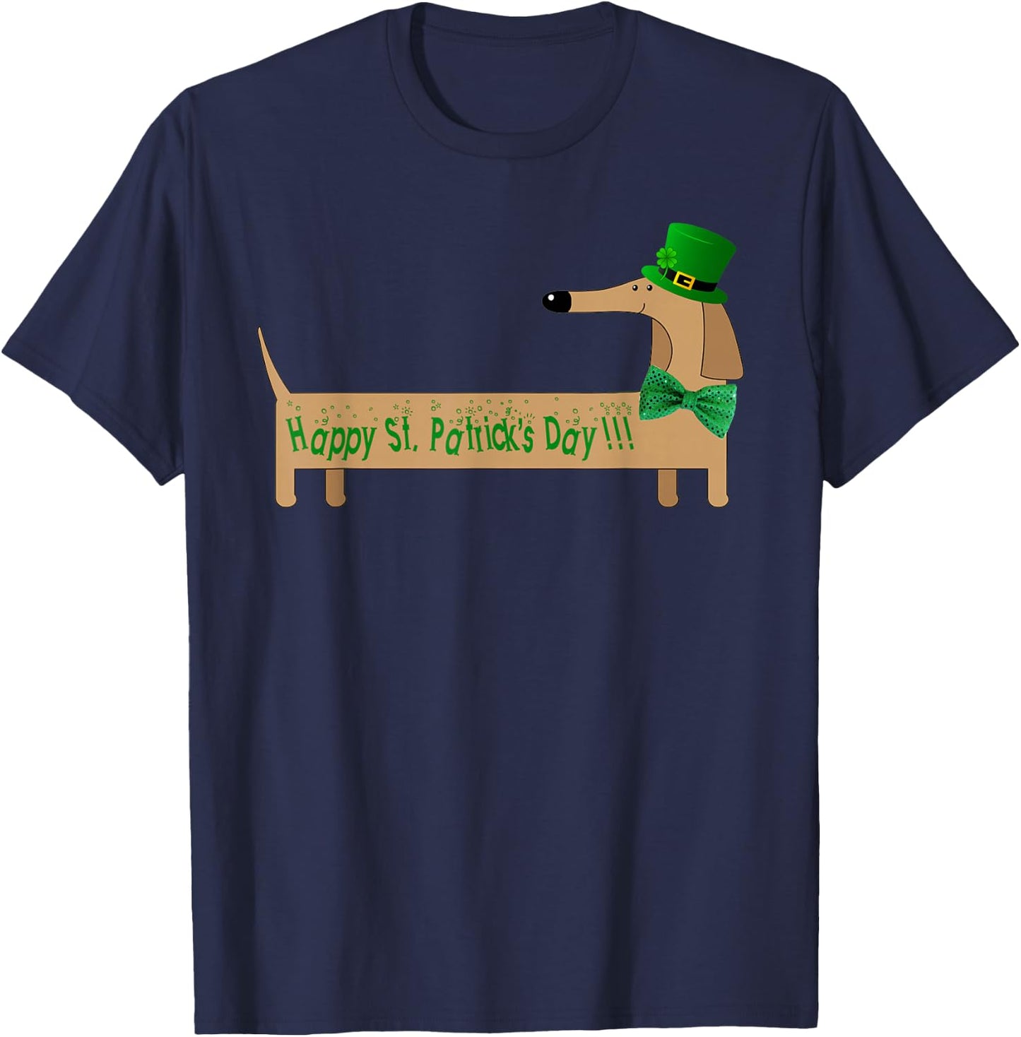 Cute Saint Patrick's Dachshund Doxie Wiener Dog Lover Men Women Kids T-Shirt - T-Shirt | Navy