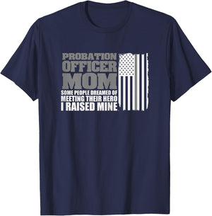 Probation Officer Mom Shirt Probation Officer Gift Flag T-Shirt - T-Shirt | Navy
