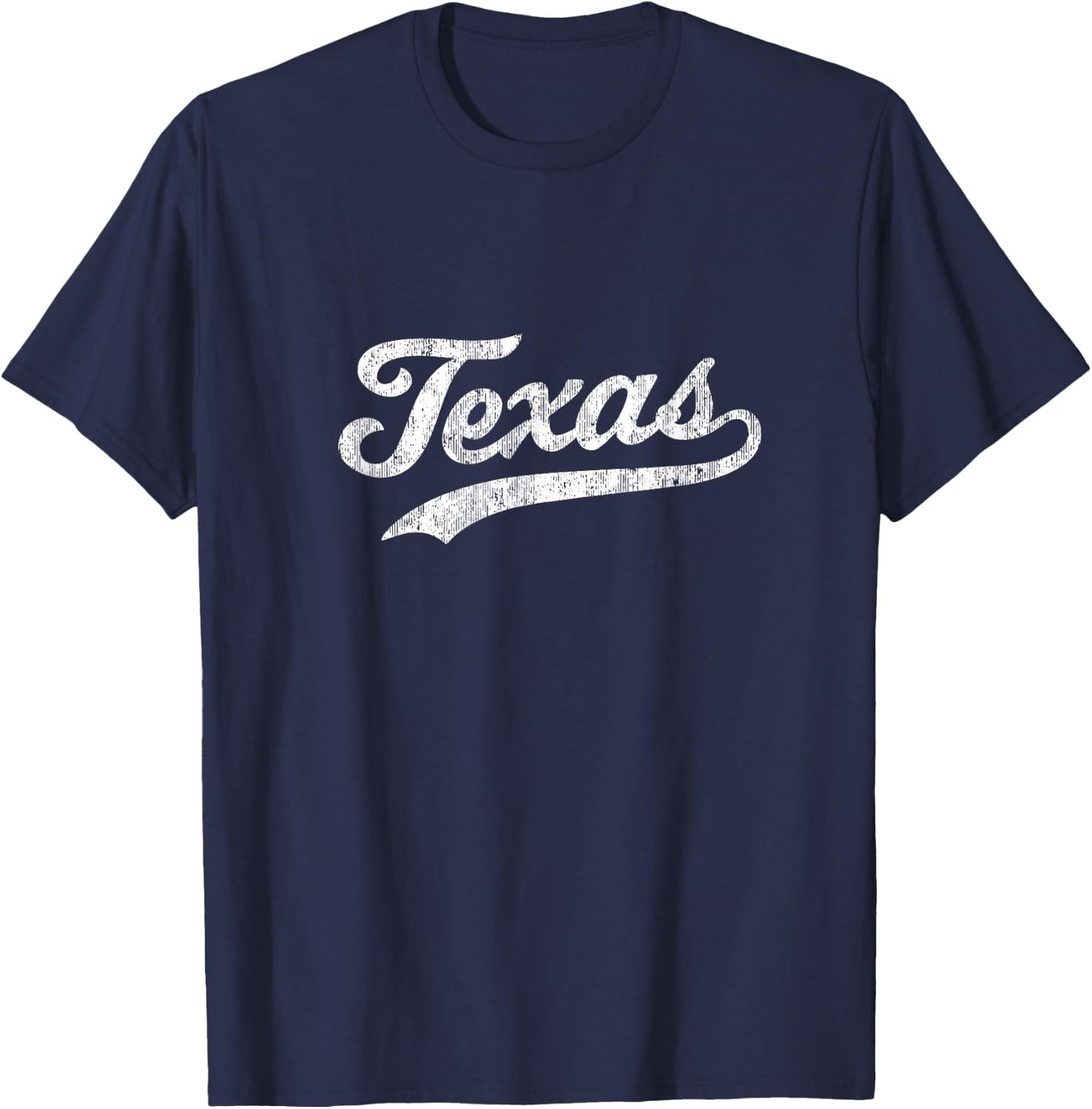 Texas TX Vintage Baseball Sports Script T-Shirt - T-Shirt | Navy