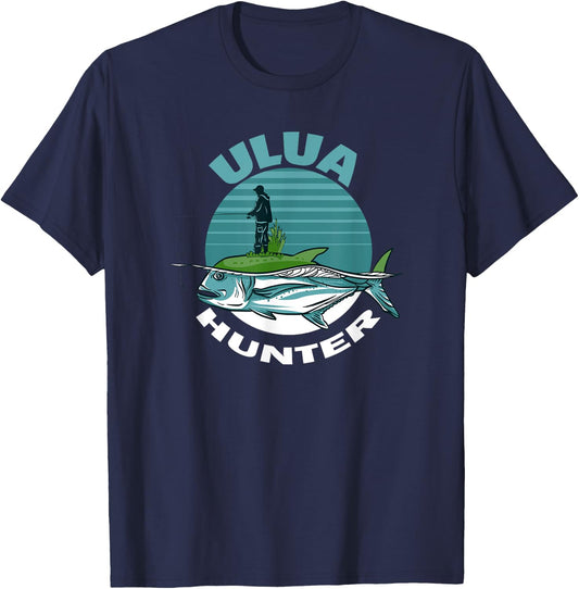 Giant Trevally Ulua Fishing Hunter T-Shirt - T-Shirt | Navy