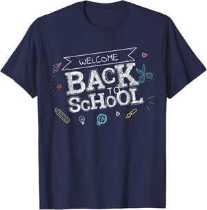 Welcome Back To School Funny Teacher Love Gift T-Shirt - T-Shirt | Navy