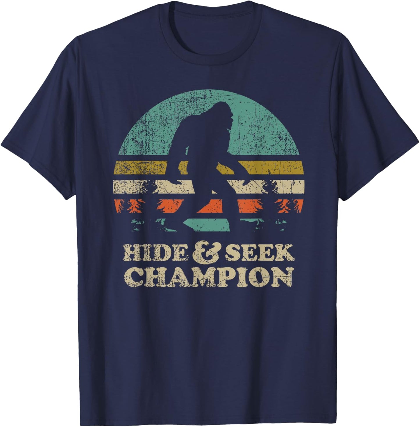 Hide & Seek Champion Bigfoot 1967 Funny T-Shirt - T-Shirt | Navy