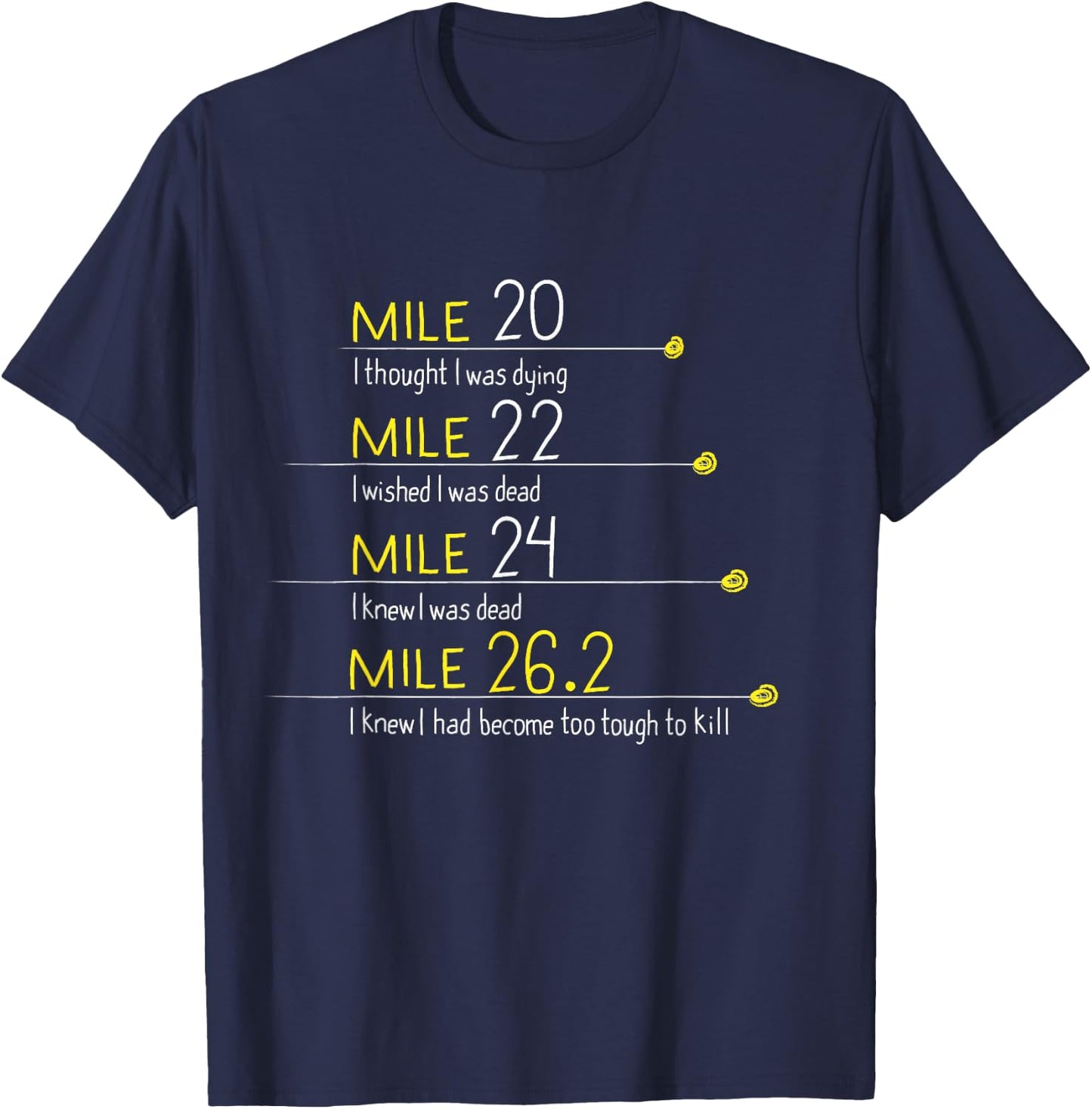 The Thoughts of Marathoner Runner Gift Funny Marathon Small T-Shirt - T-Shirt | Navy
