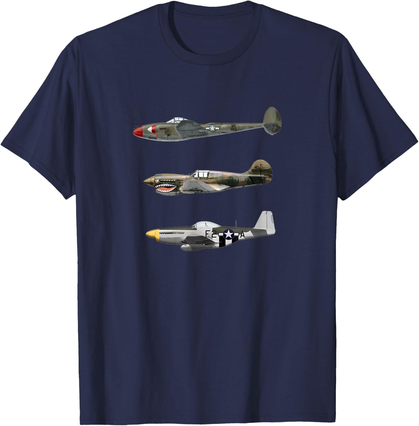 Fighter Airplanes Warbirds T-Shirt - T-Shirt | Navy