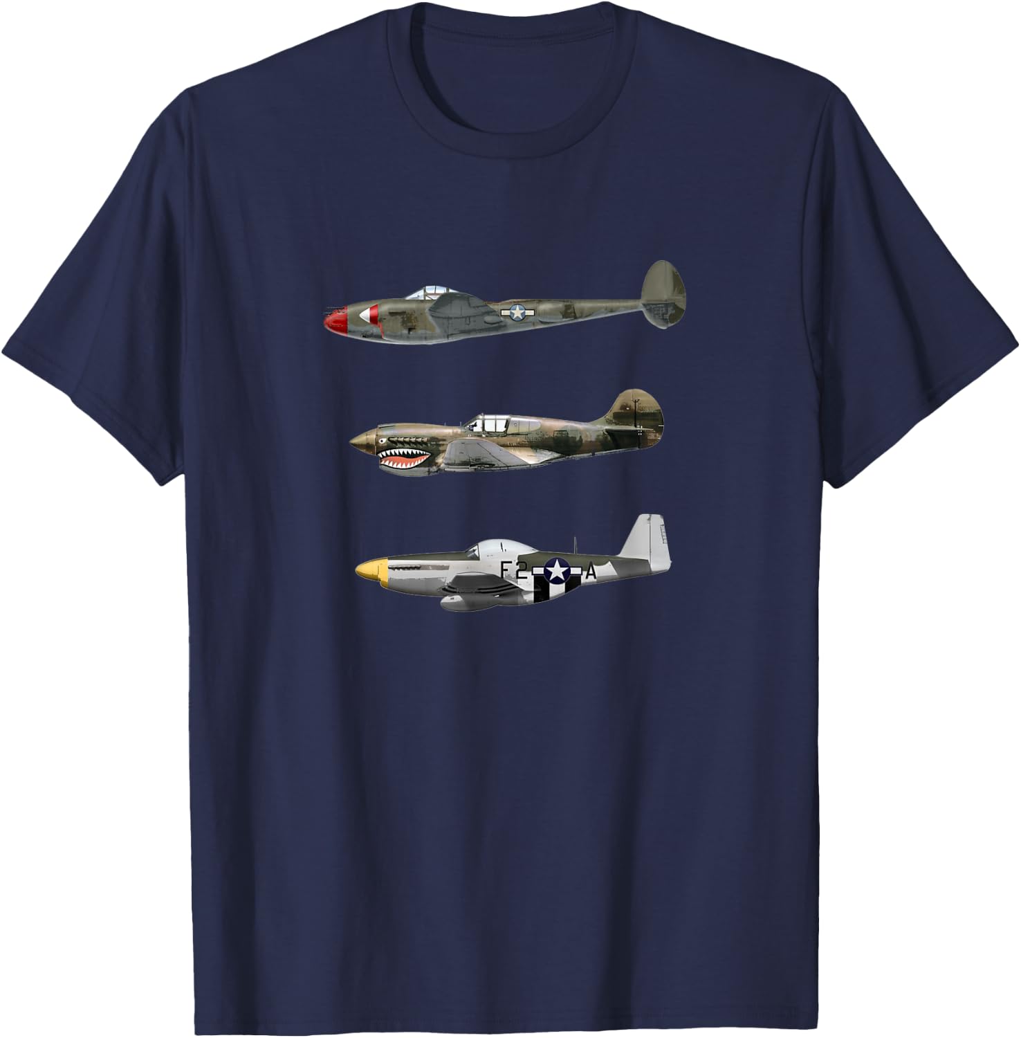 Fighter Airplanes Warbirds T-Shirt - T-Shirt | Navy