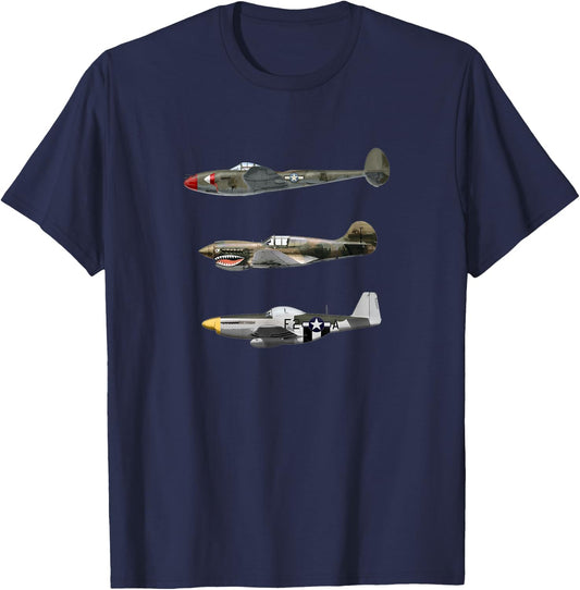 Fighter Airplanes Warbirds T-Shirt - T-Shirt | Navy