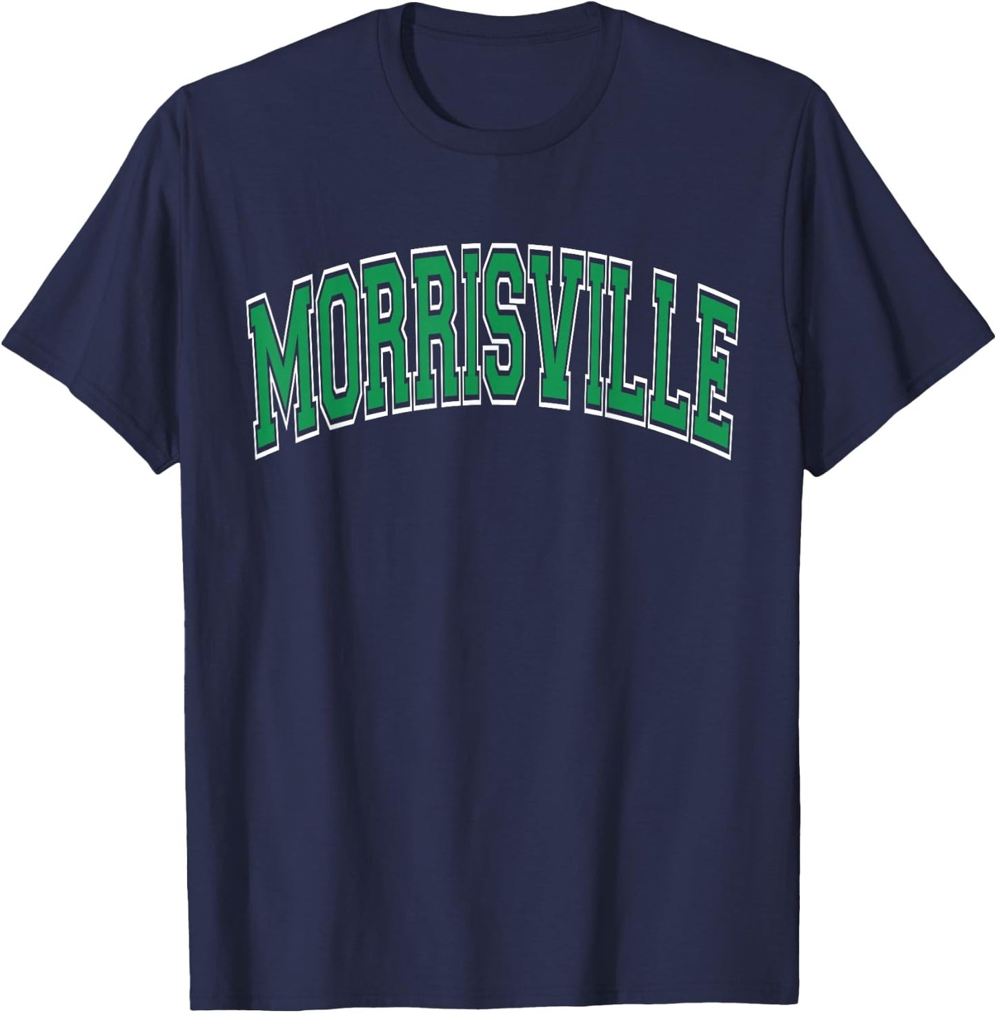 Morrisville Arched Green Text T-Shirt - T-Shirt | Navy
