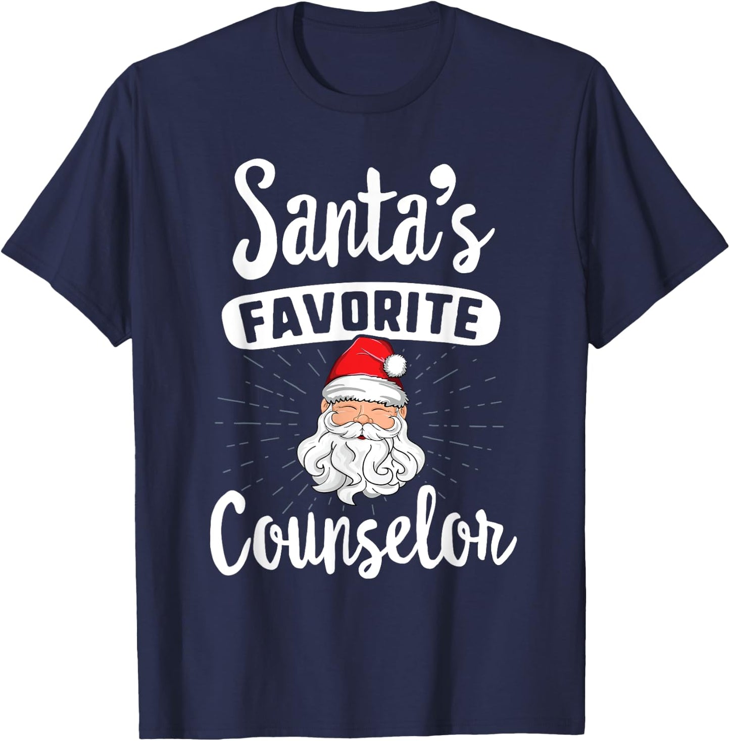 Santa's Favorite Counselor Counseling Matching Christmas T-Shirt - T-Shirt | Navy