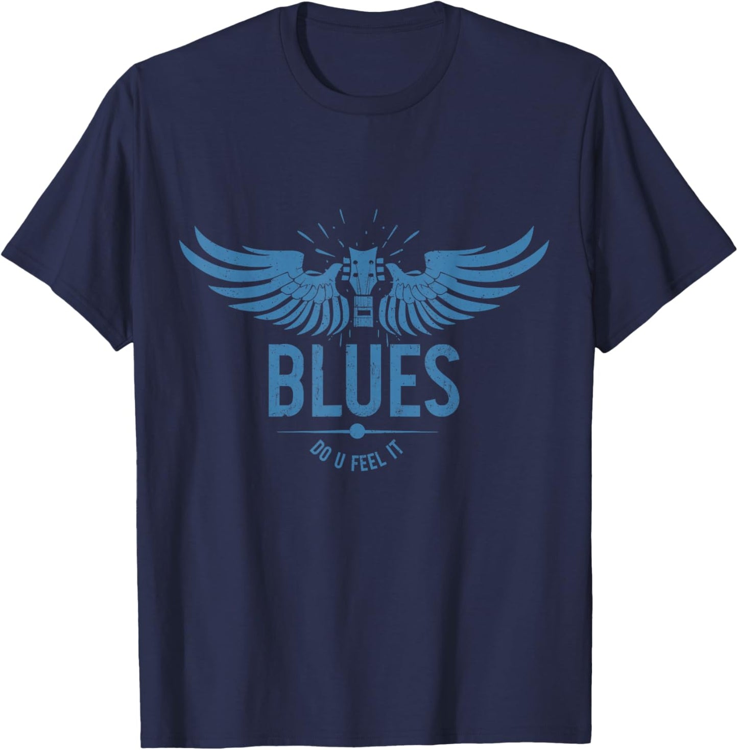 Blues Music Guitar Player Musician Vintage T-Shirt - T-Shirt | Navy