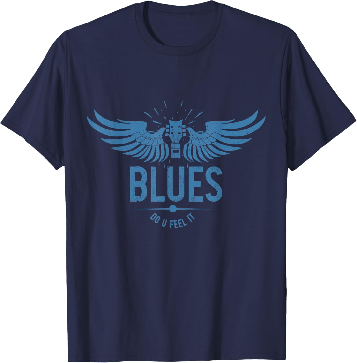 Blues Music Guitar Player Musician Vintage T-Shirt - T-Shirt | Navy