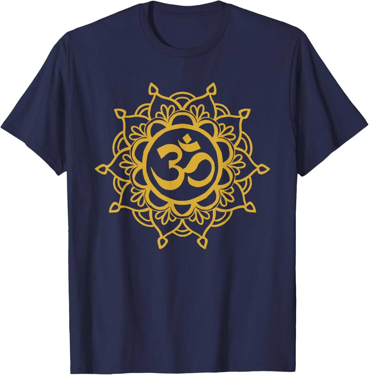 Aum Mandala Retro Om Hinduism Symbol Sacred Geometry Gift T-Shirt - T-Shirt | Navy