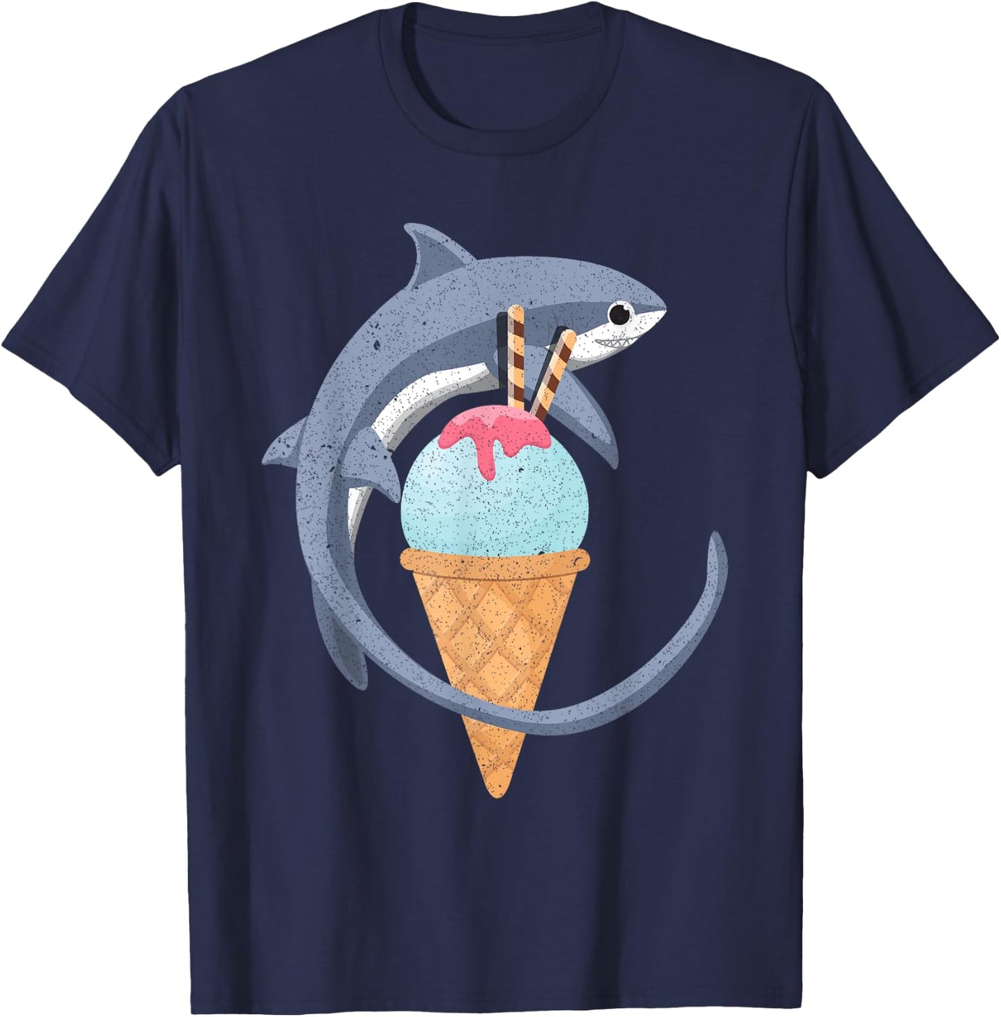 Thresher Shark Shirt T Shirt Sharks & Ice Cream Men Women Girls Kids T-Shirt - T-Shirt | Navy