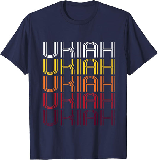 Ukiah, CA | Vintage Style California T-Shirt - T-Shirt | Navy