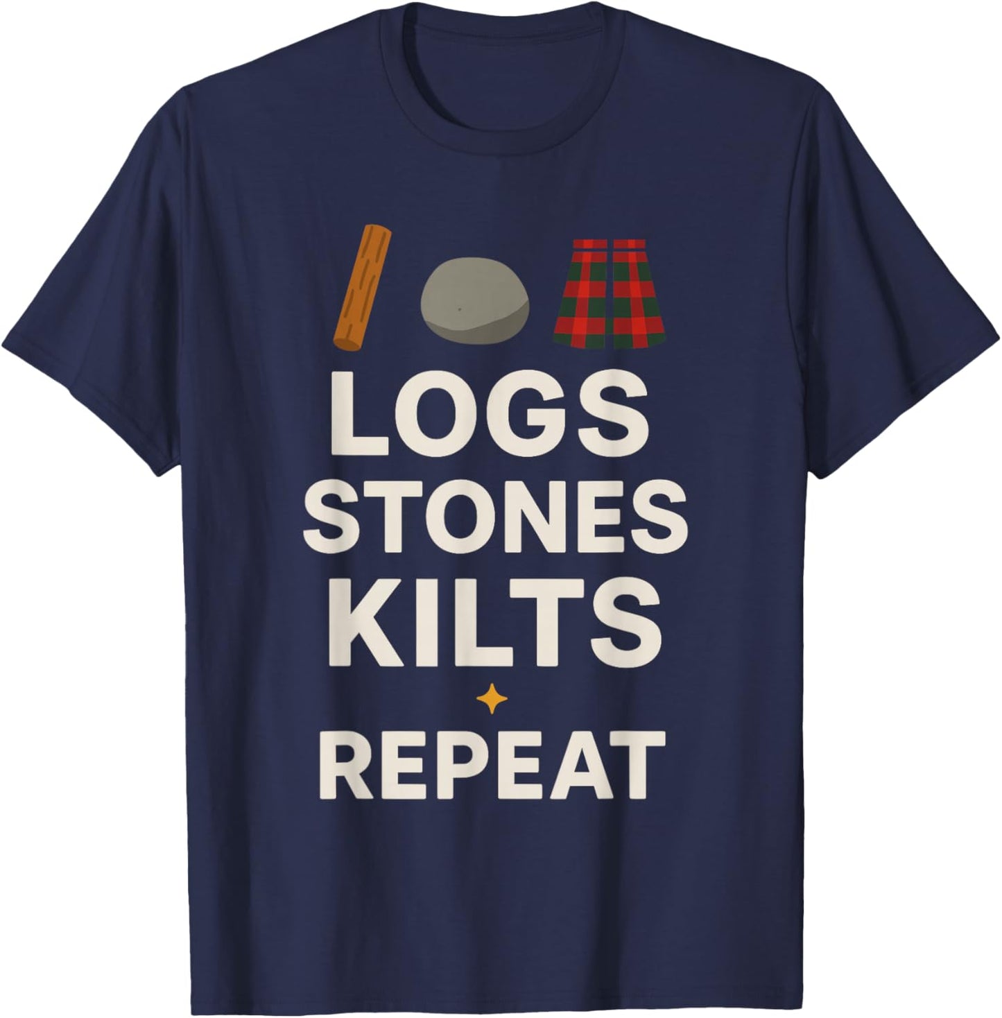 Highland Games Caber Tosser Clan Pride Scotland Strength T-Shirt - T-Shirt | Navy